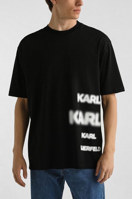 Футболка хлопковая с логотипом Karl Lagerfeld