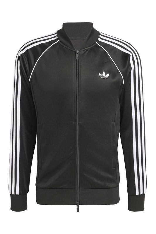 Толстовка хлопковая на молнии с фирменными полосками Adidas