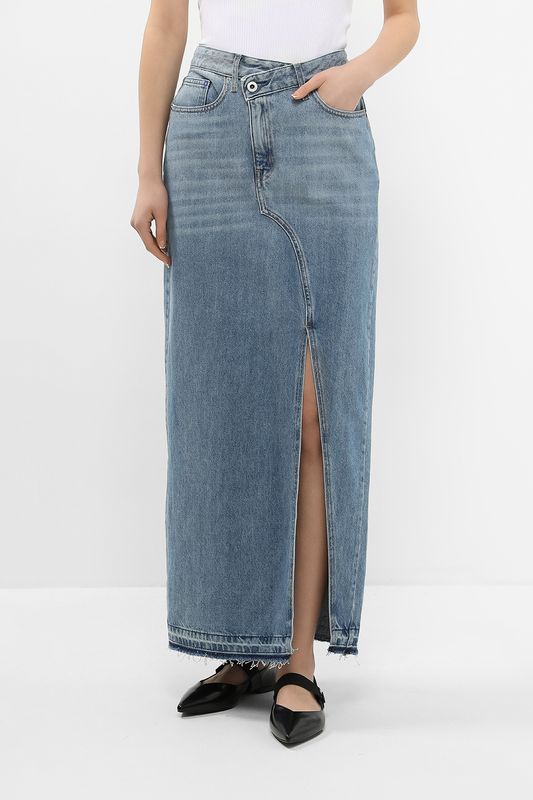 Юбка джинсовая с разрезом и необработанным краем Karl Lagerfeld Jeans