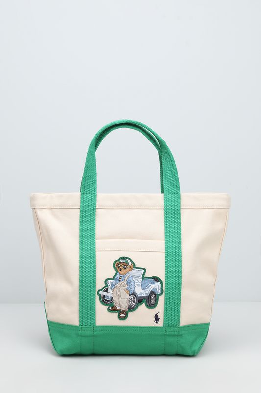 Сумка шоппер хлопковая с принтом Cnvs Overall Bear POLO RALPH LAUREN