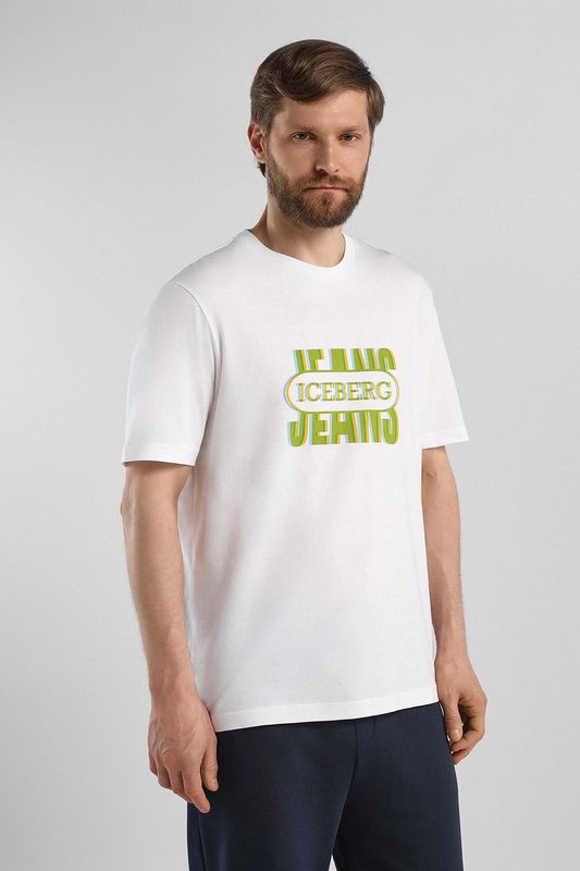 Футболка хлопковая с принтом Iceberg Jeans