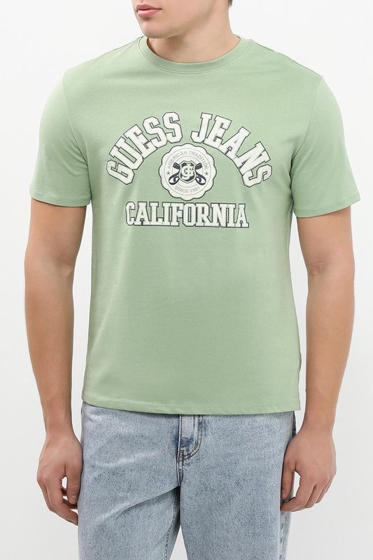 Футболка хлопковая с принтом Guess Jeans