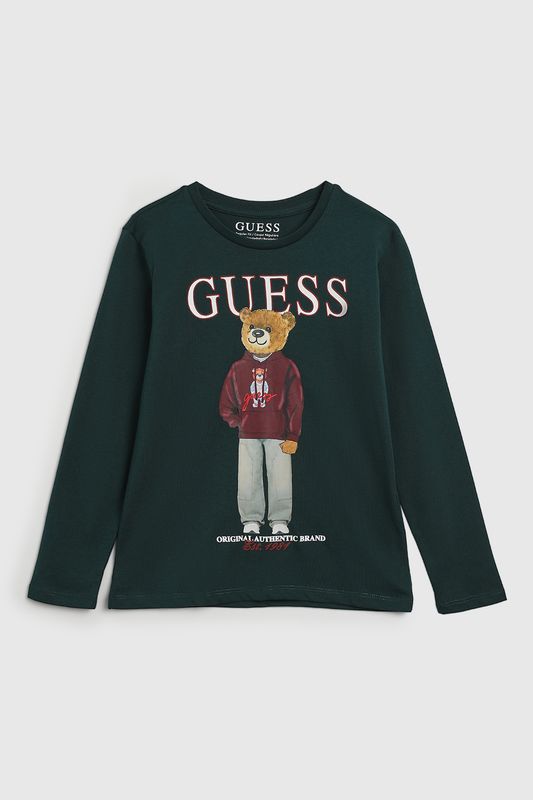 Лонгслив хлопковый с принтом Guess