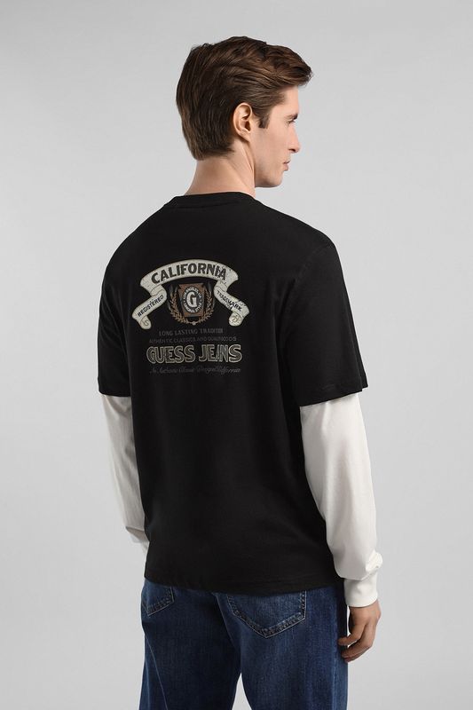 Лонгслив хлопковый с принтом Guess Jeans