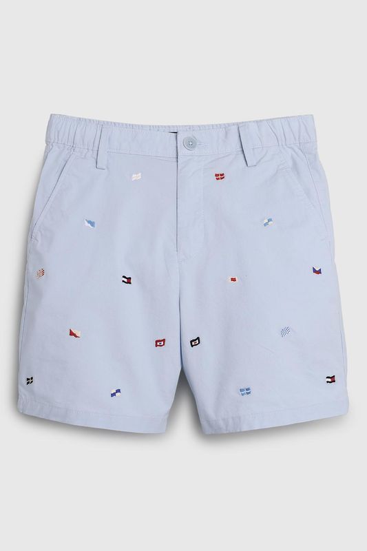 Шорты хлопковые на эластичном поясе с вышивкой Tommy Hilfiger