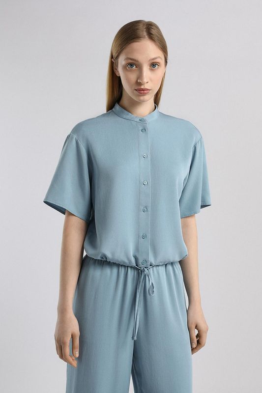Блуза с воротником стойкой и поясом на кулиске Marc O'Polo Denim