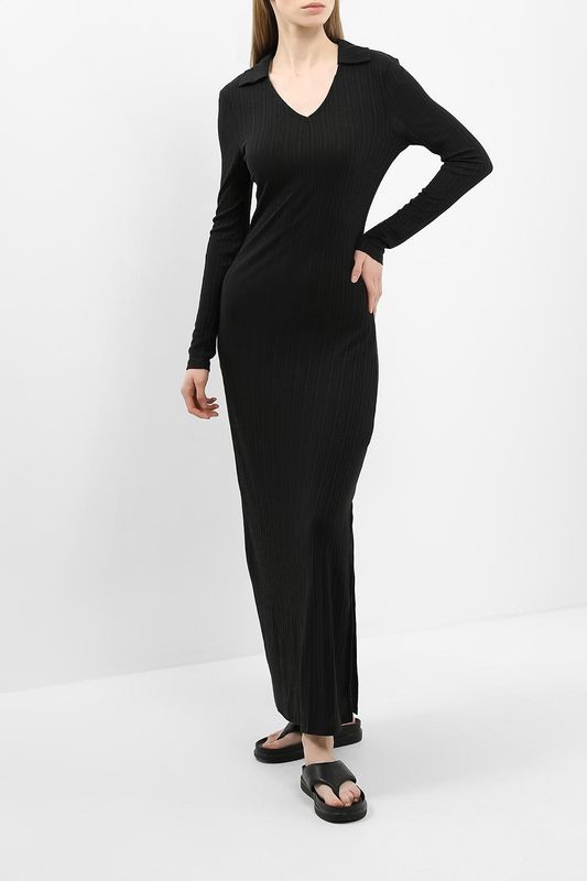 Платье трикотажное облегающее с v-вырезом Calvin Klein Jeans