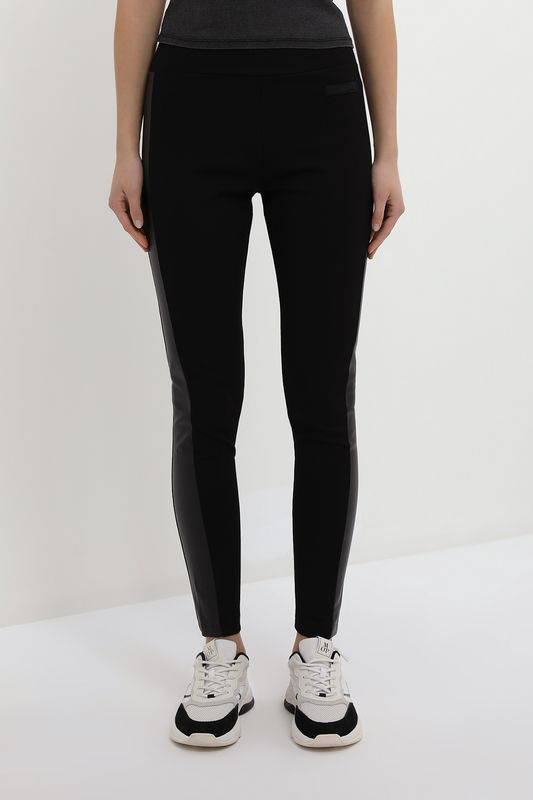 Легинсы со вставками из искусственной кожи Ea7