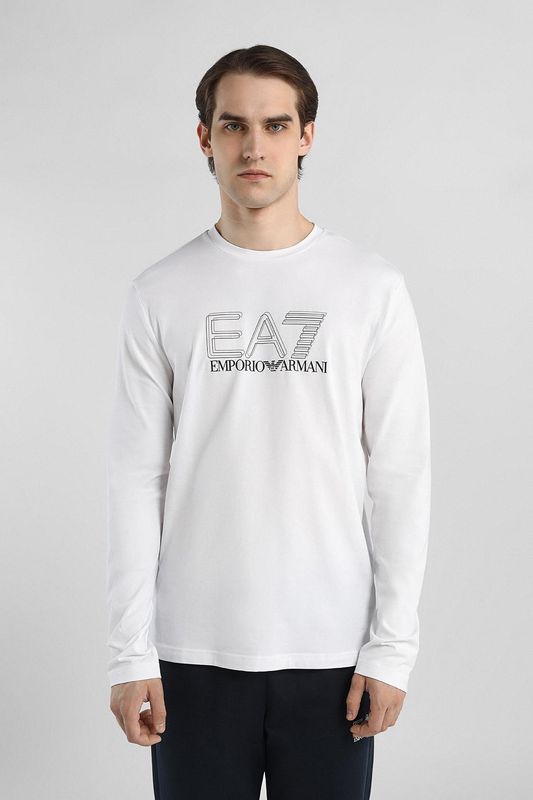 Лонгслив хлопковый с принтом Ea7