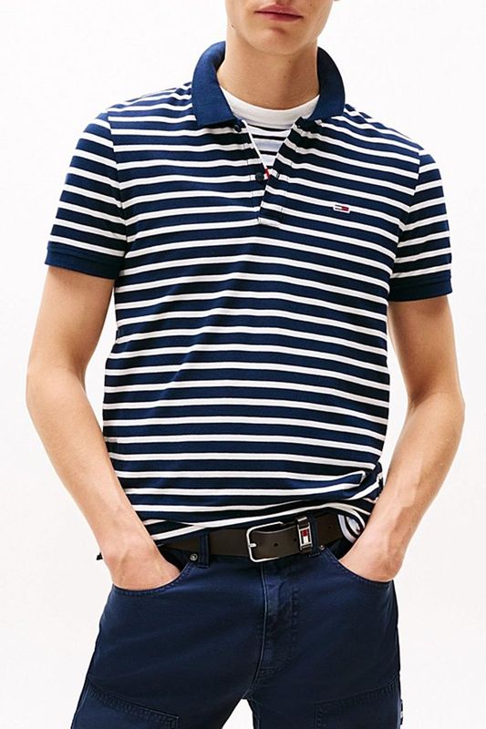 Поло хлопковое в полоску Tommy Jeans
