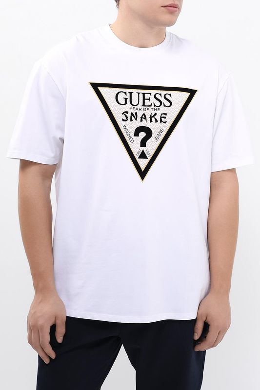 Футболка хлопковая с логотипом Guess
