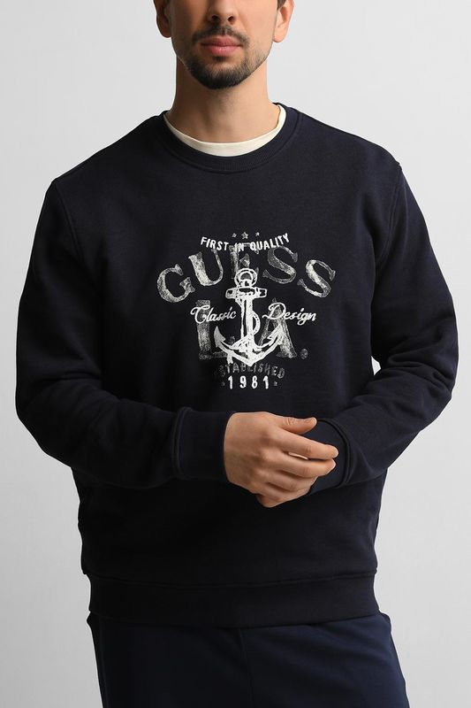 Свитшот хлопковый с принтом Guess