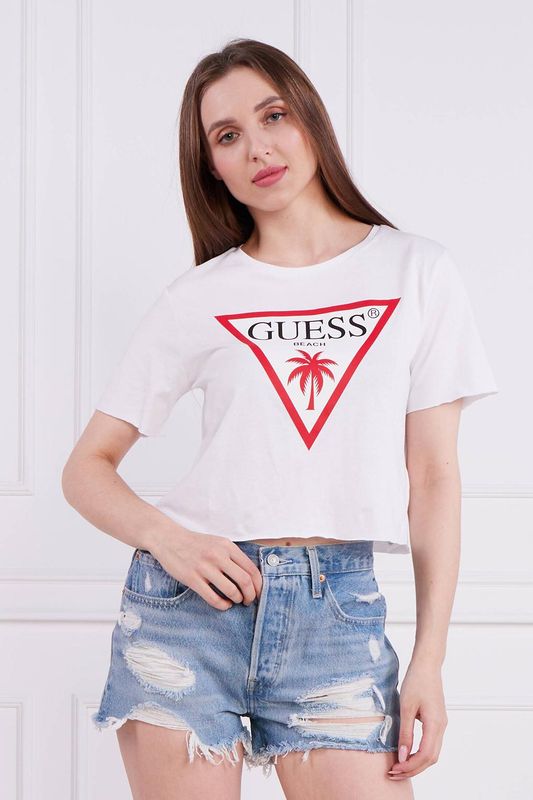 Футболка хлопковая с логотипом Guess