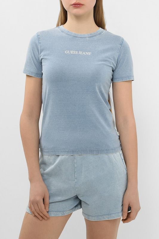 Футболка хлопковая с логотипом Guess Jeans