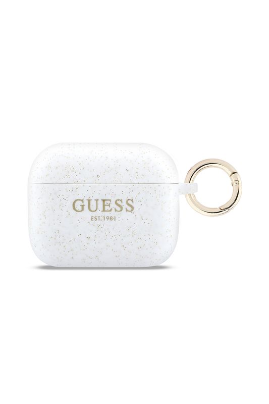 Силиконовый чехол для наушников Airpods Pro 3 с кольцом-карабином Guess
