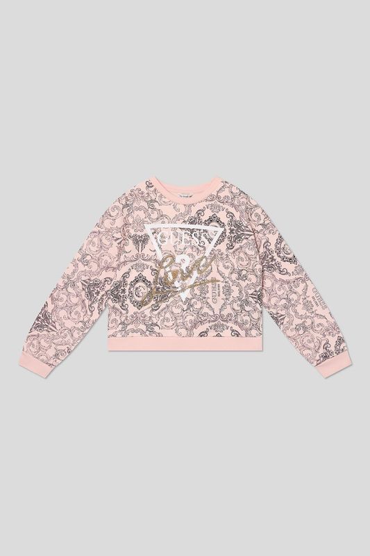 Свитшот хлопковый с принтом и логотипом Guess