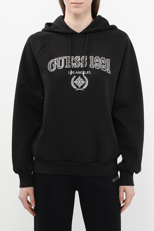 Худи хлопковое с карманом Guess