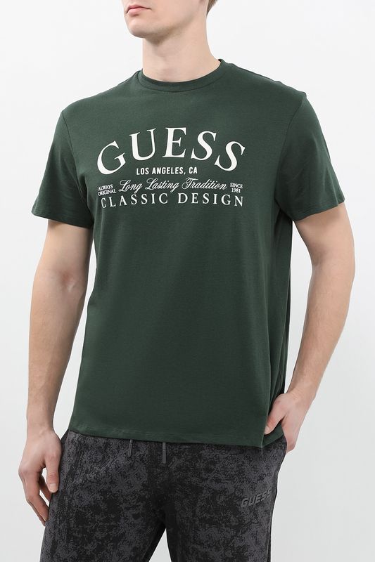 Футболка хлопковая с логотипом Guess