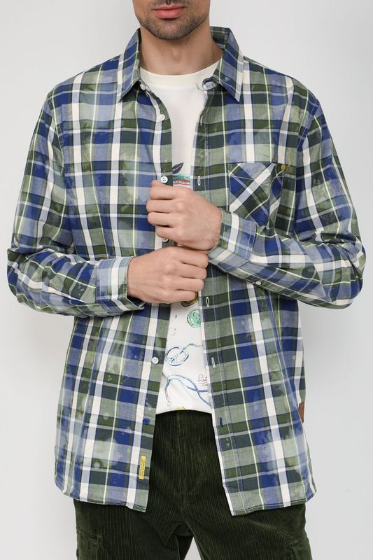 Хлопковая рубашка в клетку Scotch & Soda
