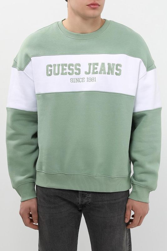 Свитшот хлопковый с логотипом Guess Jeans