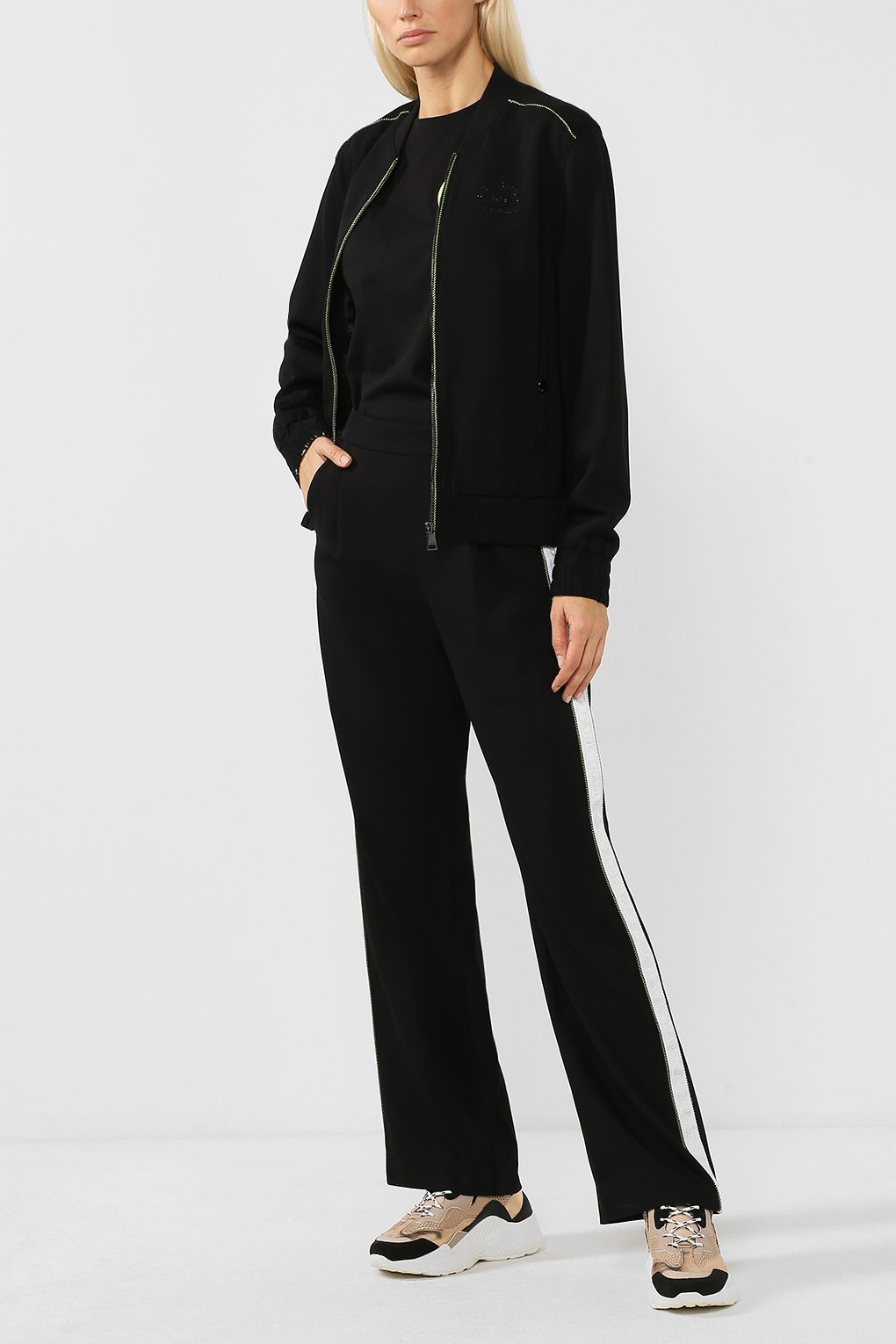 Karl Lagerfeld Куртка из вискозы в спортивном стиле Karl Lagerfeld Куртка из вискозы в спортивном стиле