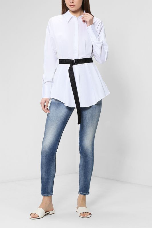 Зауженные джинсы с потертостями Guess