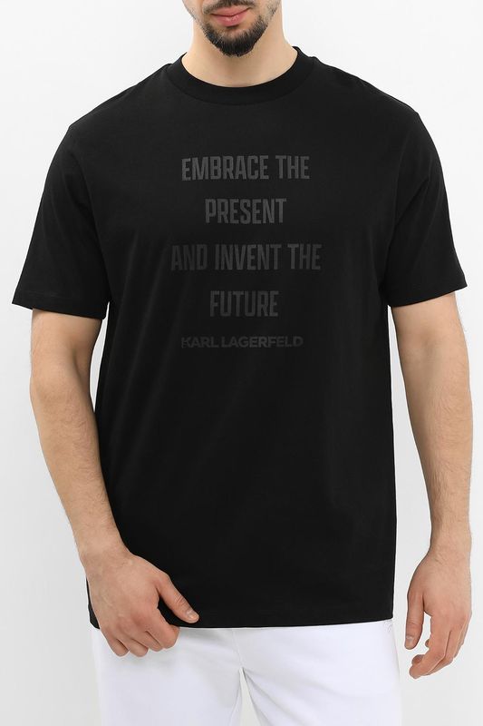 Футболка хлопковая с принтом Karl Lagerfeld