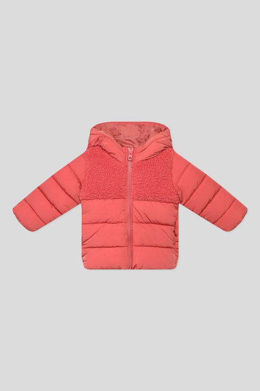 Удлиненная куртка с меховой отделкой Benetton