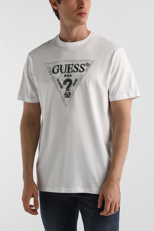Футболка хлопковая с логотипом Guess