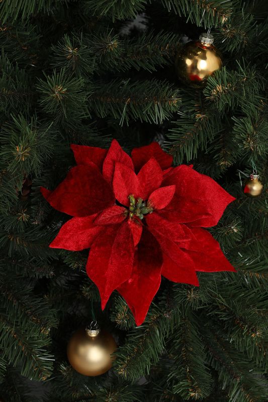 Ветка декоративная Stella Xmas Red Clip EDG