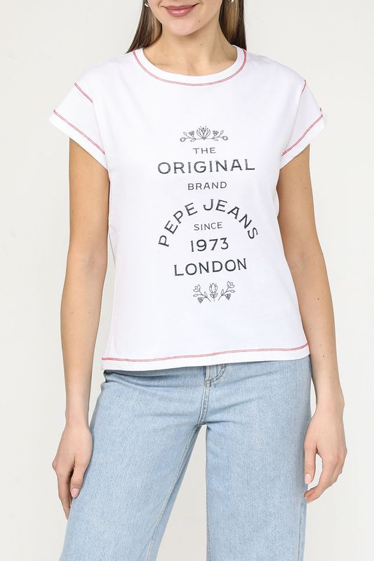 Футболка хлопковая с принтом PEPE JEANS