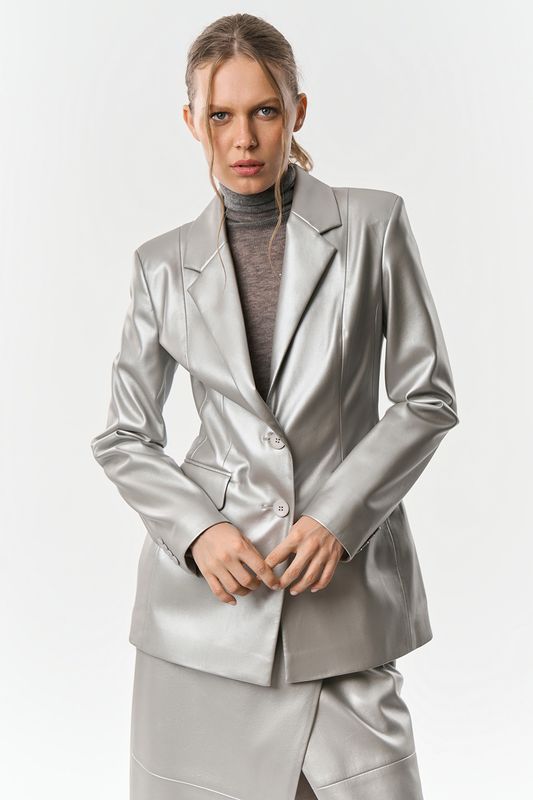 Жакет однобортный из искусственной кожи Fashion Rebels