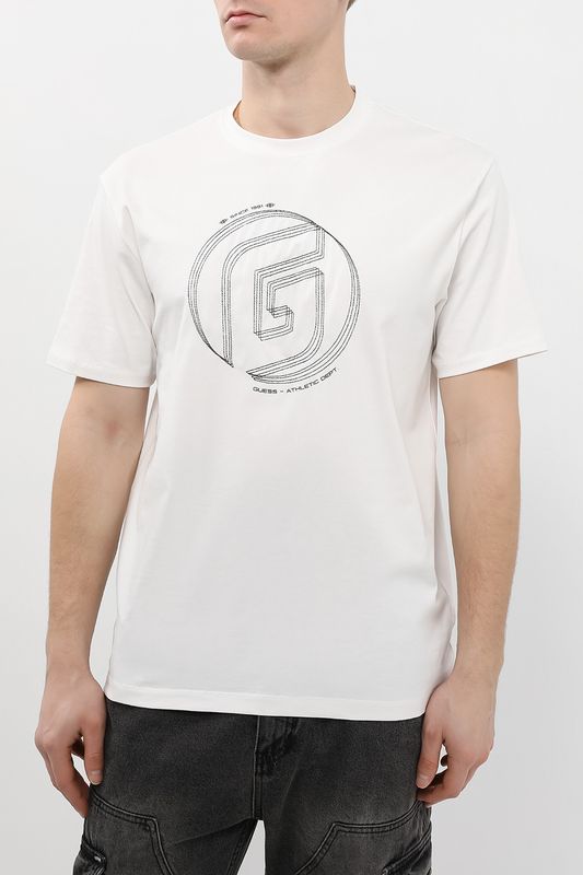 Футболка хлопковая с логотипом Guess