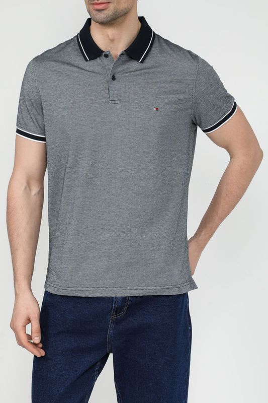 Поло хлопковое с вышитым логотипом Tommy Hilfiger