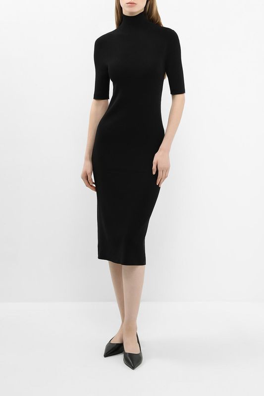 Платье трикотажное с воротником стойкой Calvin Klein