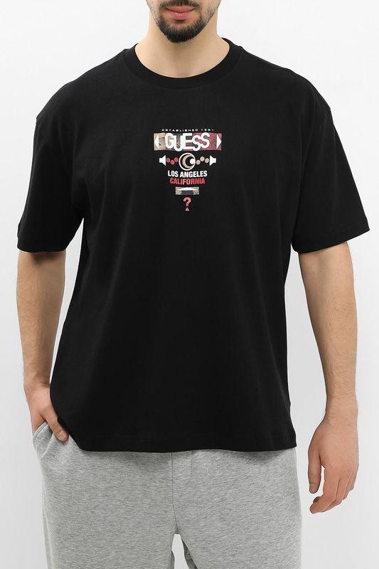Футболка хлопковая с логотипом Guess