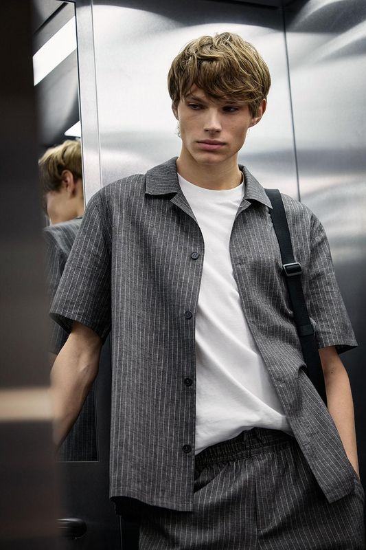 Рубашка льняная с коротким рукавом MARCO DI RADI