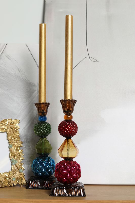 Подсвечник стеклянный Bead Pip Studio