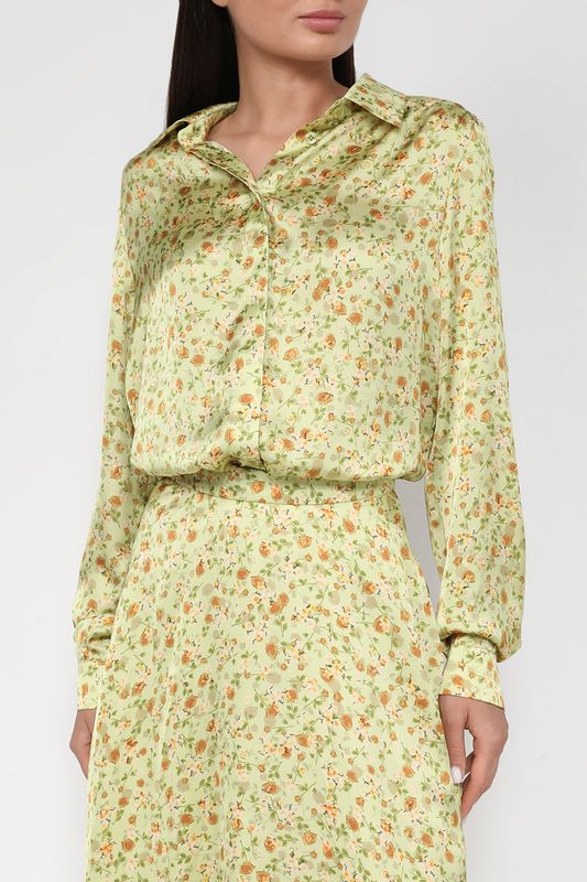 Атласная блуза с цветочным принтом BELUCCI