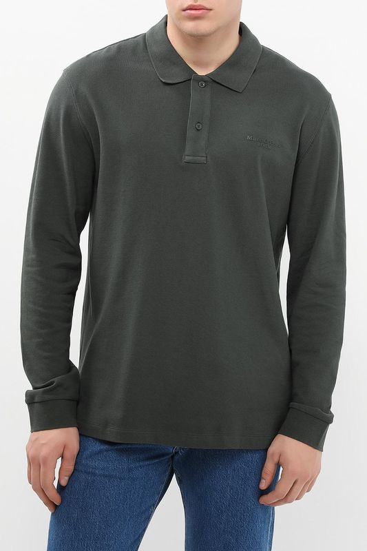 Поло хлопковое с длинным рукавом Marc O'Polo Denim
