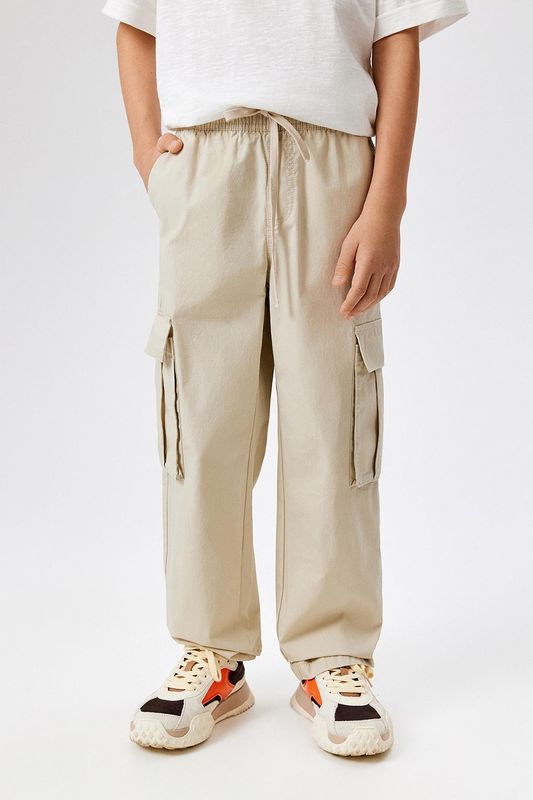 Брюки хлопковые на кулиске с карманами ACOOLA