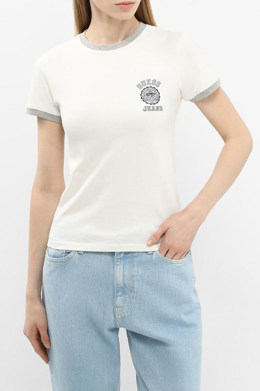 Футболка хлопковая с логотипом Guess Jeans