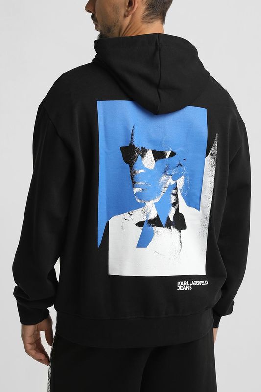 Худи хлопковое с принтом Karl Lagerfeld Jeans
