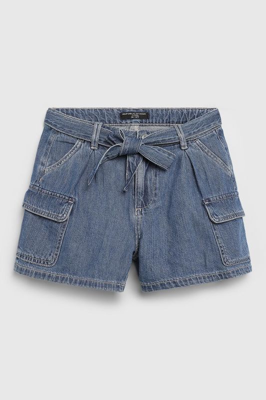 Шорты джинсовые с поясом и карманами Republic of Denim