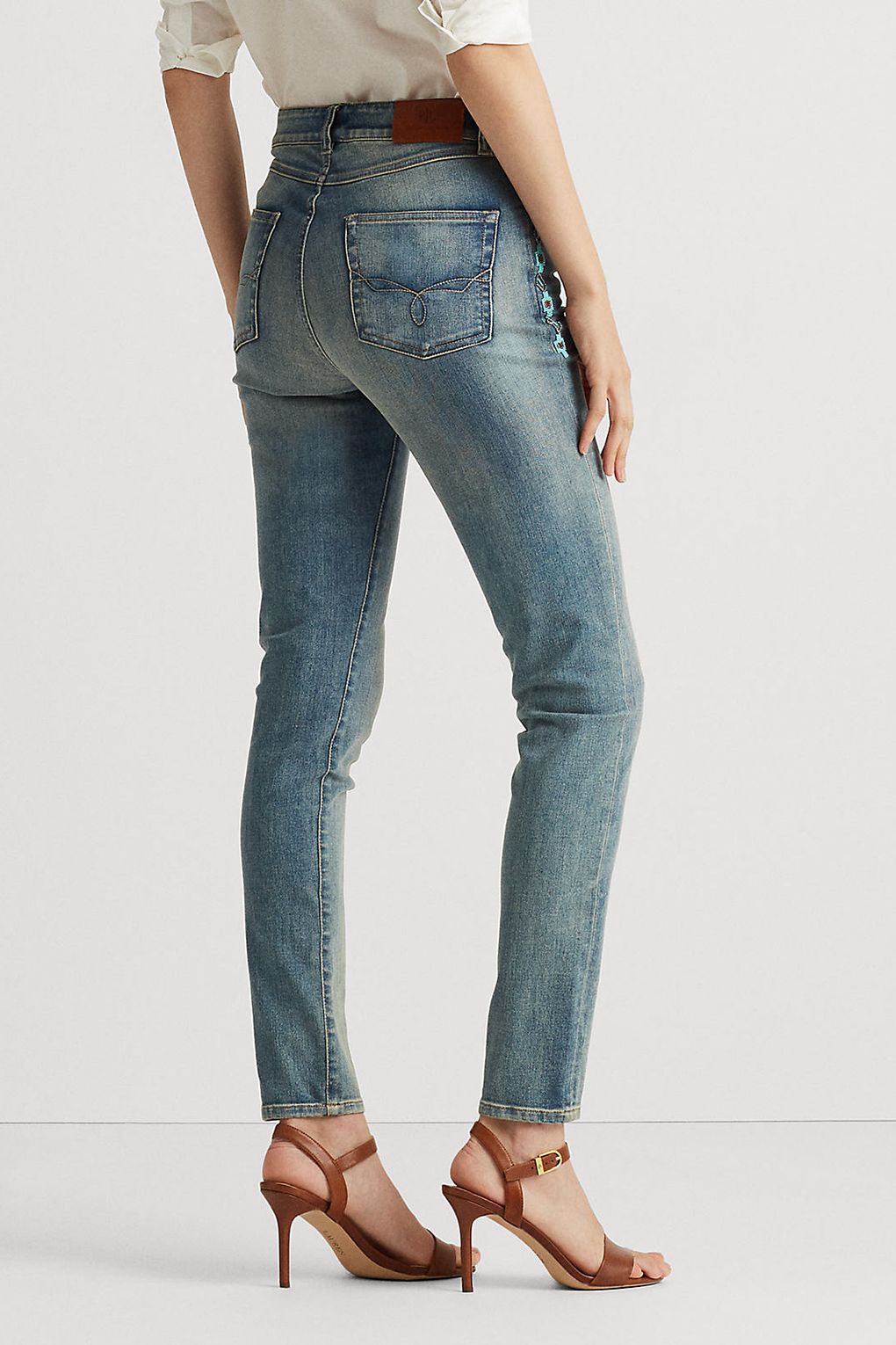 Lauren Ralph Lauren Джинсы скинни с эффектом потертости Lauren Ralph Lauren Джинсы скинни с эффектом потертости