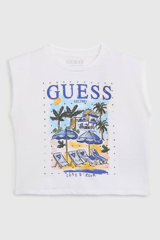 Футболка хлопковая с принтом Guess