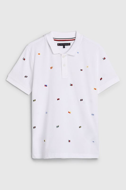 Поло хлопковое с принтом Tommy Hilfiger