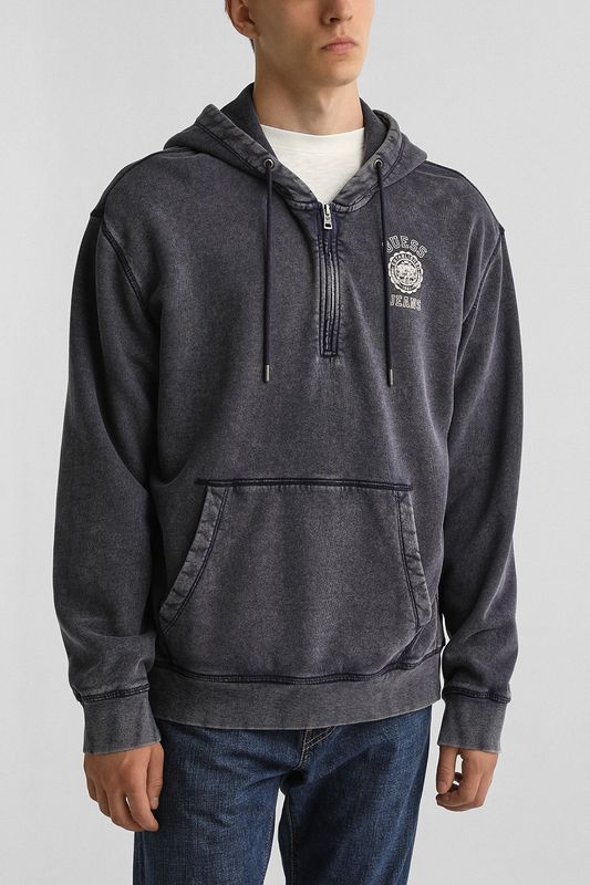 Толстовка хлопковая с воротником на молнии Guess Jeans