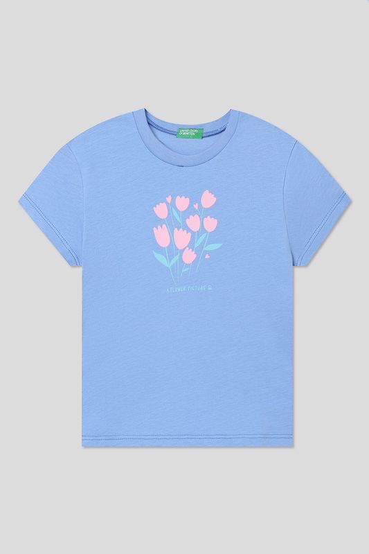 Футболка хлопковая с принтом Benetton
