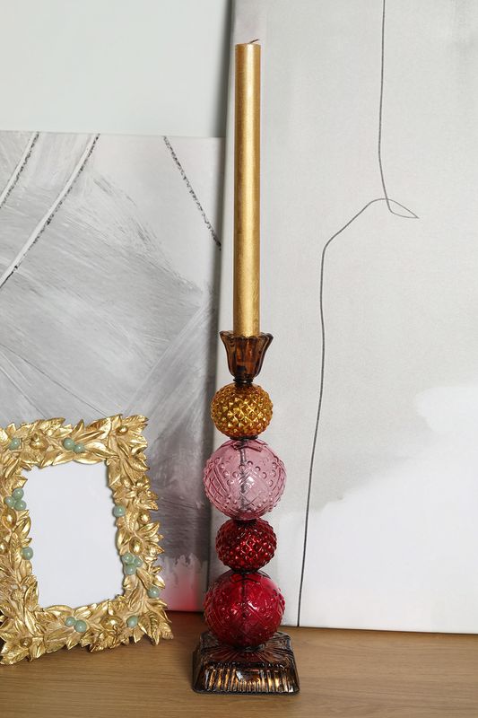 Подсвечник стеклянный Bead Pip Studio